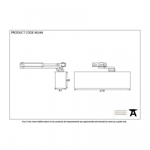 Black Size 2-5 Door Closer & Cover